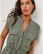 Robe 100% Lin Alix vert kaki