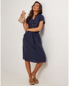 Robe 100% Lin Alix bleu marine
