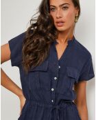 Robe 100% Lin Alix bleu marine