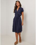 Robe 100% Lin Alix bleu marine