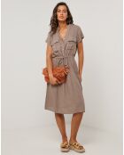 Robe 100% Lin Alix taupe
