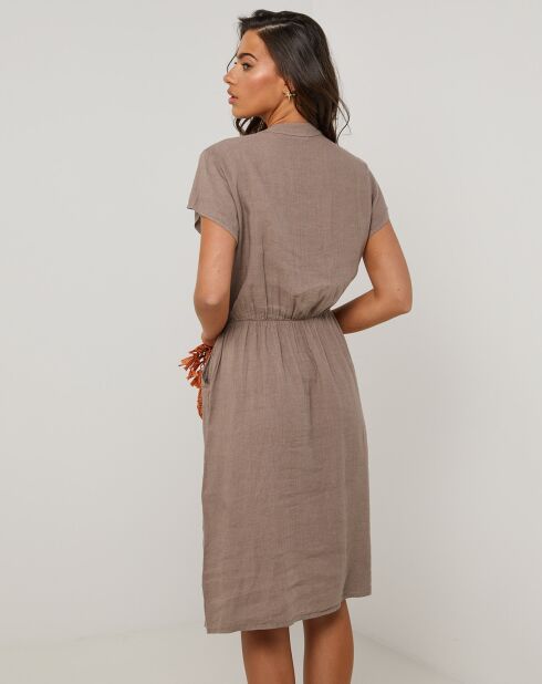 Robe 100% Lin Alix taupe