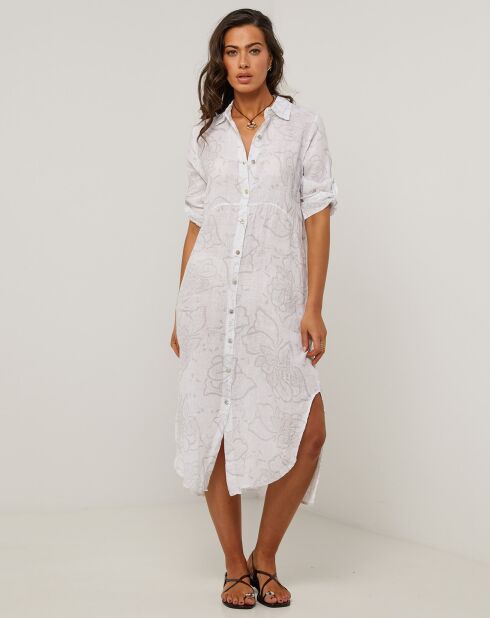 Robe 100% Lin Blia blanche