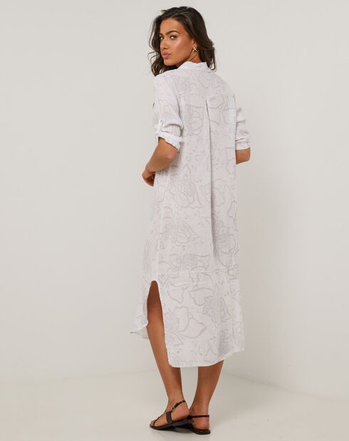 Robe 100% Lin Blia blanche