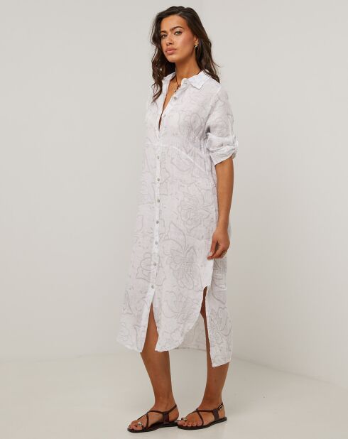 Robe 100% Lin Blia blanche
