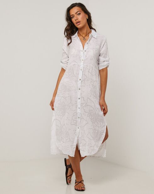 Robe 100% Lin Blia blanche