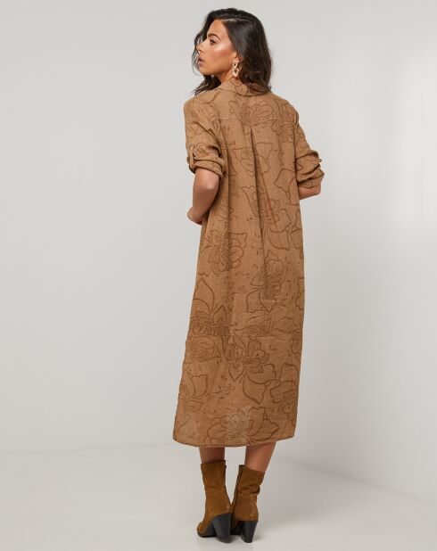 Robe 100% Lin Blia camel