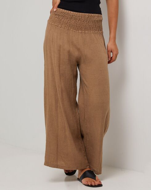 Pantalon 100% Lin Raphaëlle camel