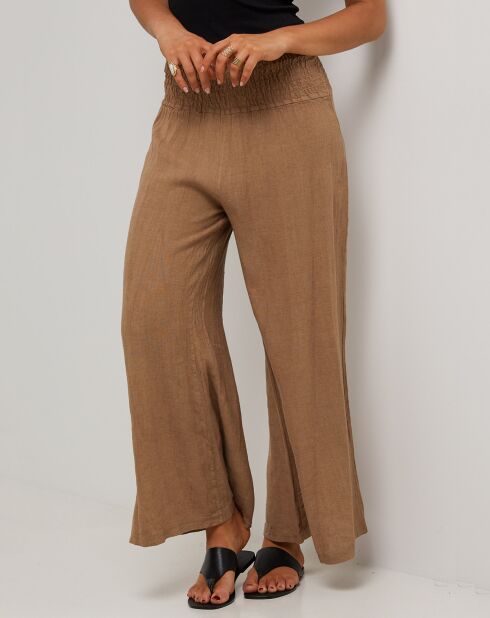 Pantalon 100% Lin Raphaëlle camel