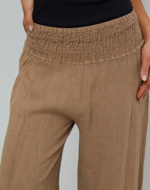 Pantalon 100% Lin Raphaëlle camel
