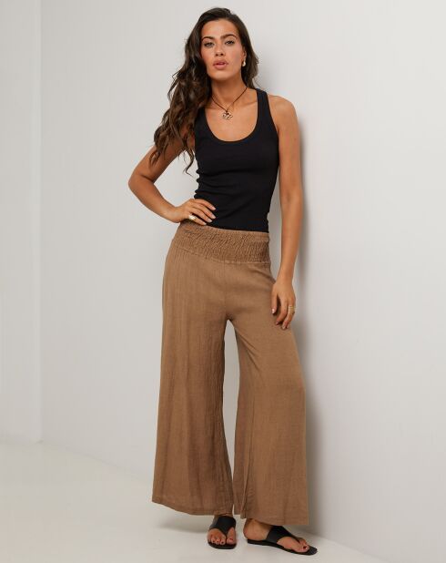 Pantalon 100% Lin Raphaëlle camel