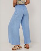 Pantalon 100% Lin Raphaëlle bleu indigo