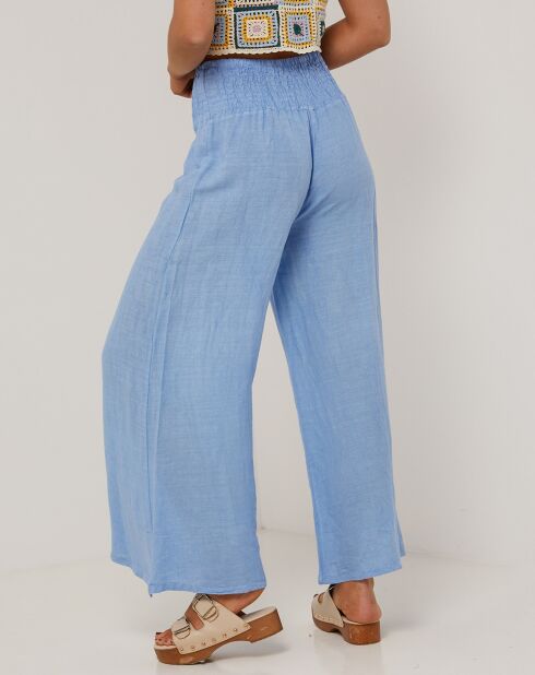 Pantalon 100% Lin Raphaëlle bleu indigo