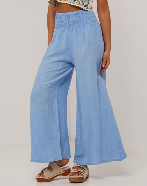 Pantalon 100% Lin Raphaëlle bleu indigo