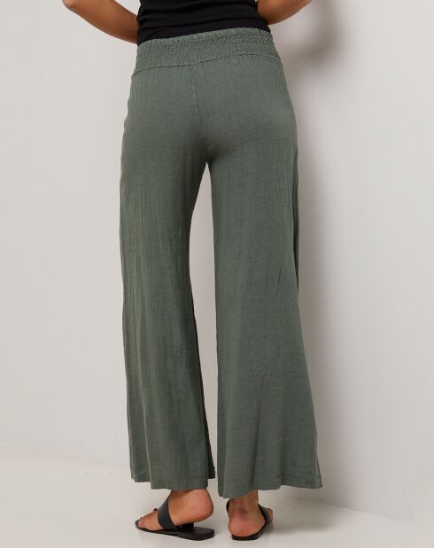 Pantalon 100% Lin Raphaëlle vert kaki