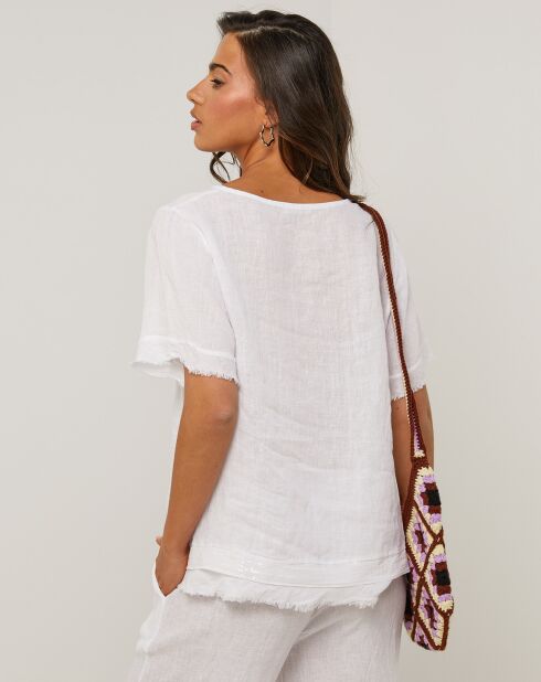 Tunique 100% Lin Cassie blanche