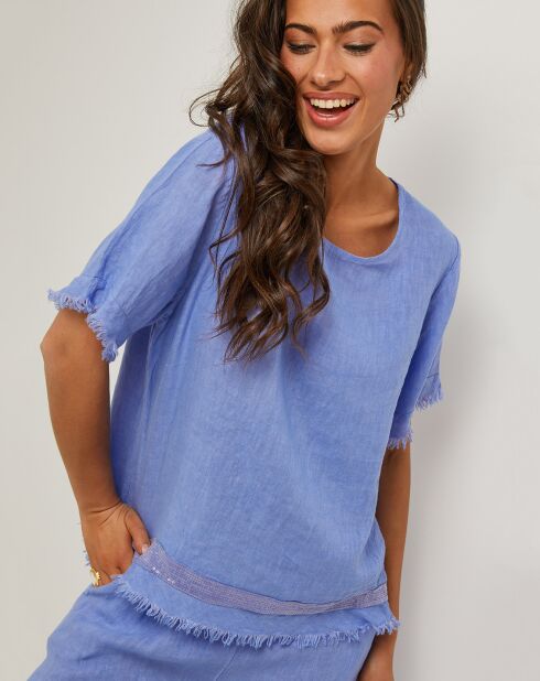 Tunique 100% Lin Cassie bleu indigo