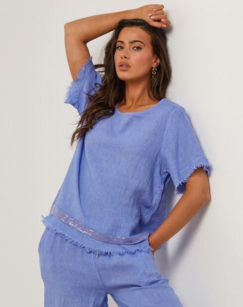 Tunique 100% Lin Cassie bleu indigo