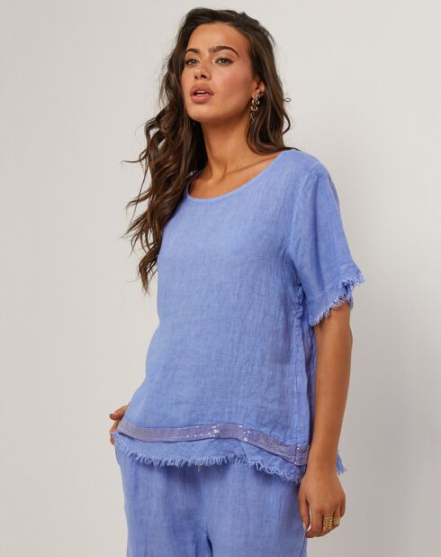 Tunique 100% Lin Cassie bleu indigo