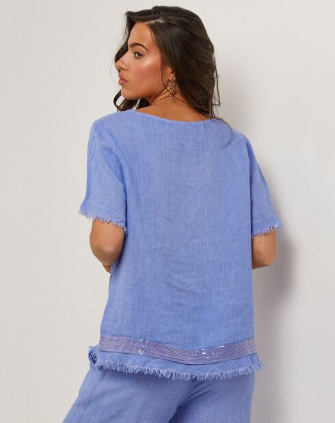 Tunique 100% Lin Cassie bleu indigo