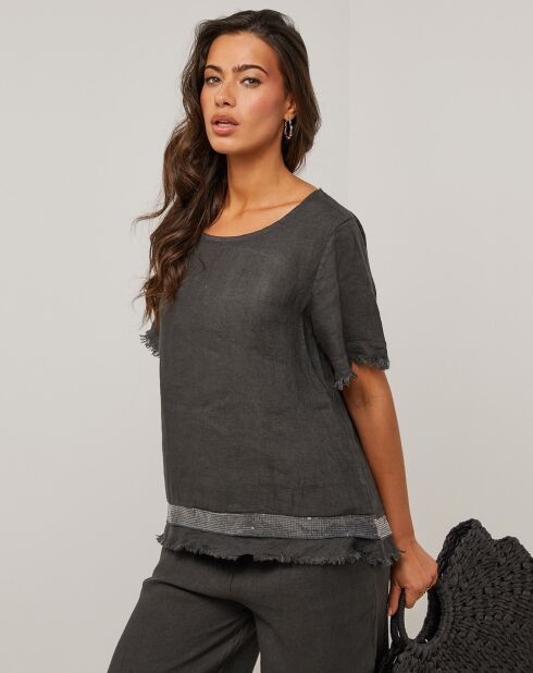 Tunique 100% Lin Cassie noire