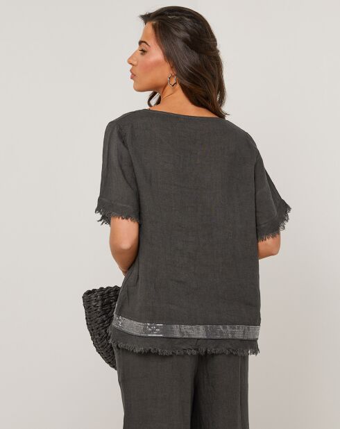 Tunique 100% Lin Cassie noire