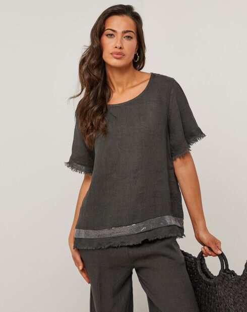 Tunique 100% Lin Cassie noire