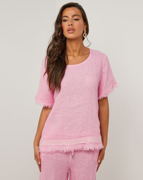 Tunique 100% Lin Cassie rose