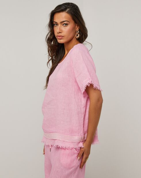 Tunique 100% Lin Cassie rose