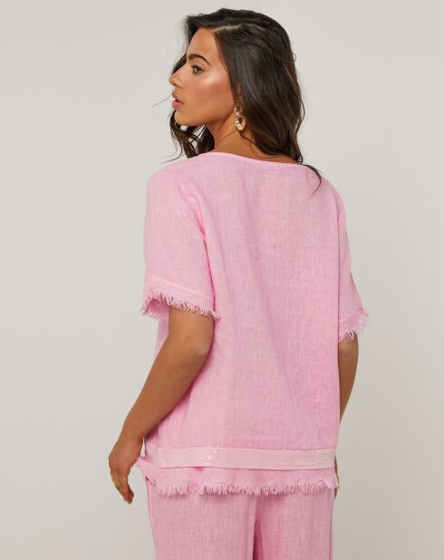 Tunique 100% Lin Cassie rose
