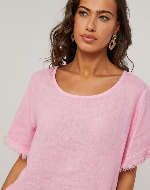 Tunique 100% Lin Cassie rose