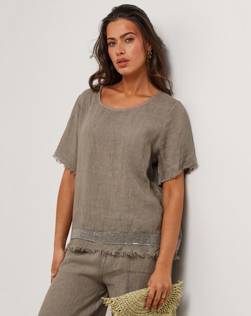 Tunique 100% Lin Cassie taupe