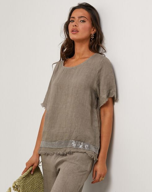 Tunique 100% Lin Cassie taupe