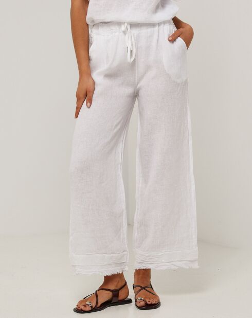 Witte broek van 100% linnen Laura