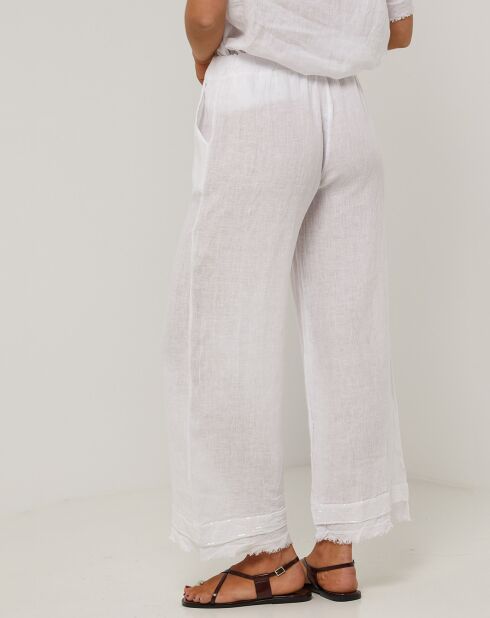 Witte broek van 100% linnen Laura