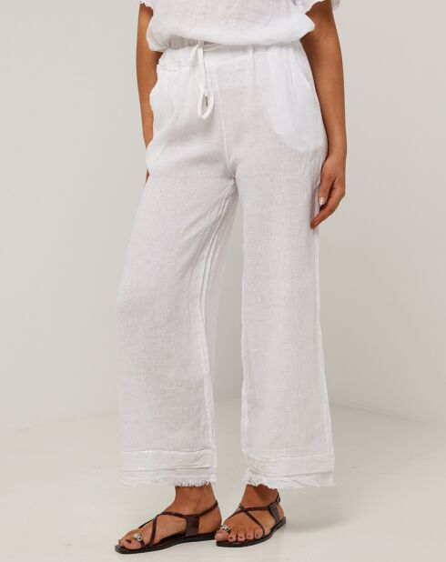 Witte broek van 100% linnen Laura