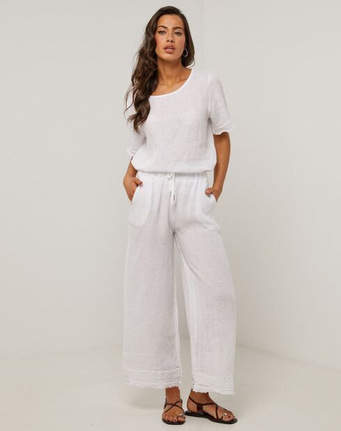 Witte broek van 100% linnen Laura