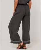 Pantalon 100% Lin Laura noir