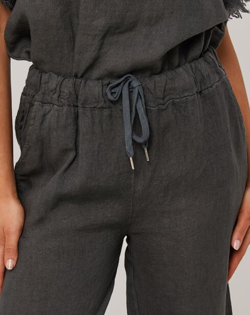 Laura zwarte broek van 100% linnen