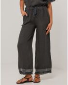 Pantalon 100% Lin Laura noir