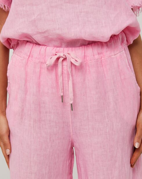 Pantalon 100% Lin Laura rose