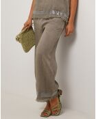 Pantalon 100% Lin Laura taupe