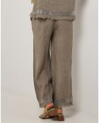 Pantalon 100% Lin Laura taupe