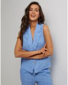 Veste 100% Lin Elise bleu indigo