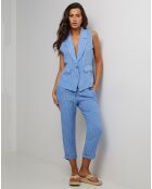 Veste 100% Lin Elise bleu indigo