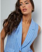 Veste 100% Lin Elise bleu indigo