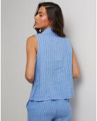 Veste 100% Lin Elise bleu indigo