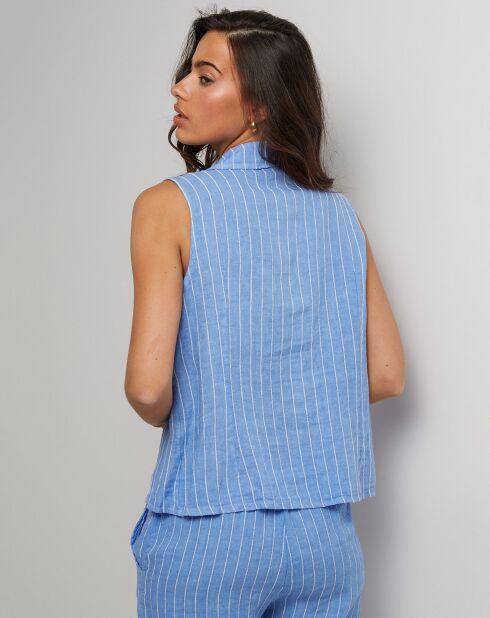 Indigoblauwe Elise jas van 100% linnen