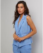 Veste 100% Lin Elise bleu indigo