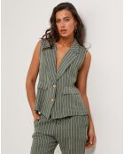 Veste 100% Lin Elise vert kaki